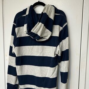 Izod Hoodie with Bold Navy and Gray Stripes